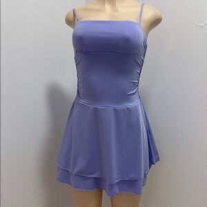 Lavender Spaghetti Strap Ruffle Mini Dress